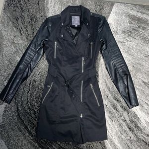 Moto trench coat in size small